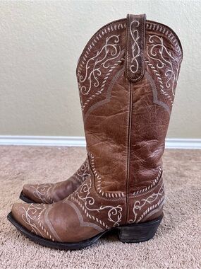 Authentic Old Gringo Tan Leather Boot Interior with Branded Label
